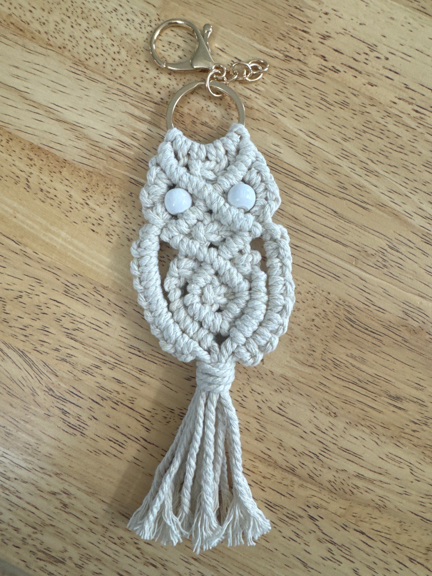 Macrame Owl key ring