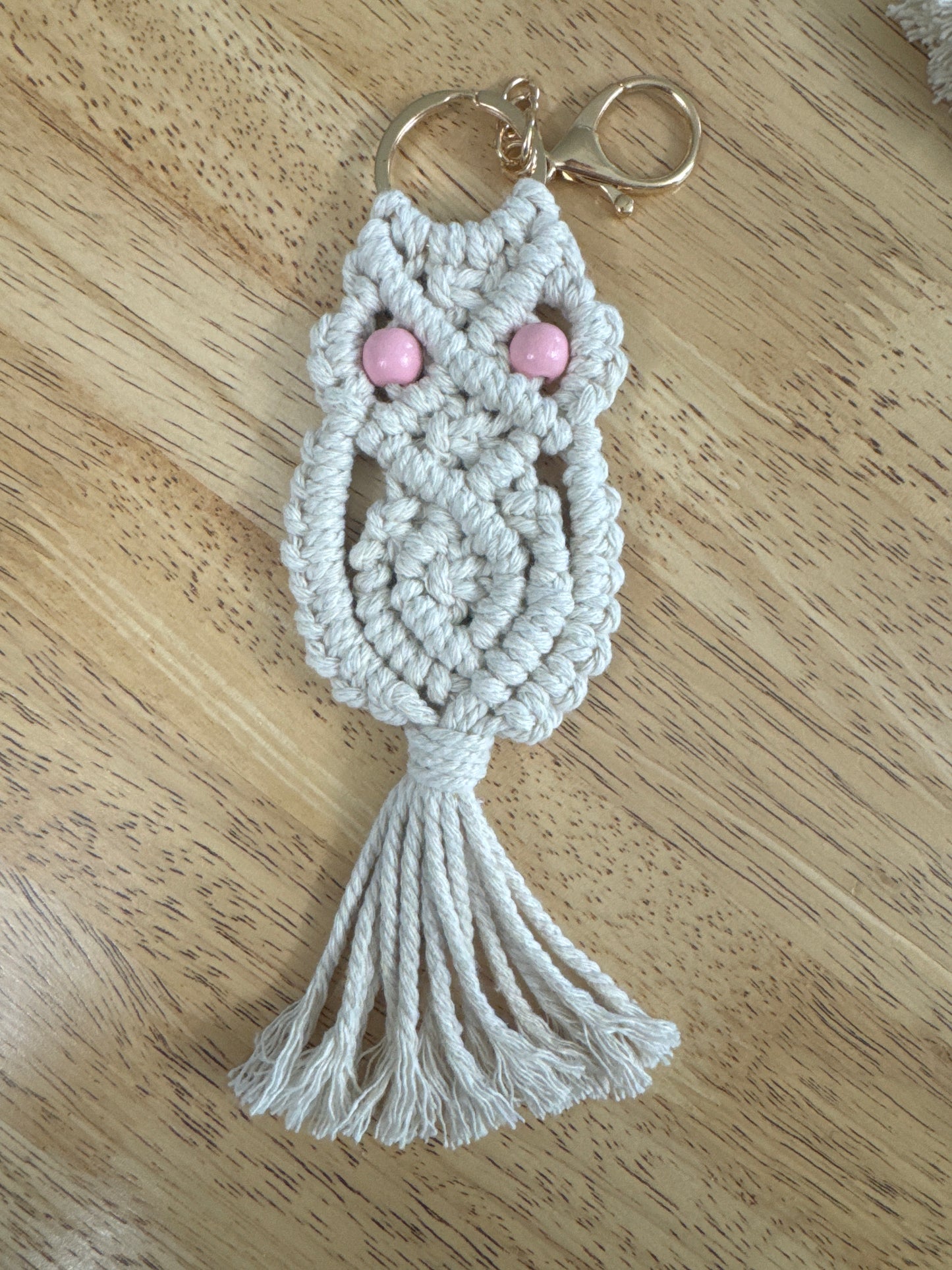 Macrame Owl key ring