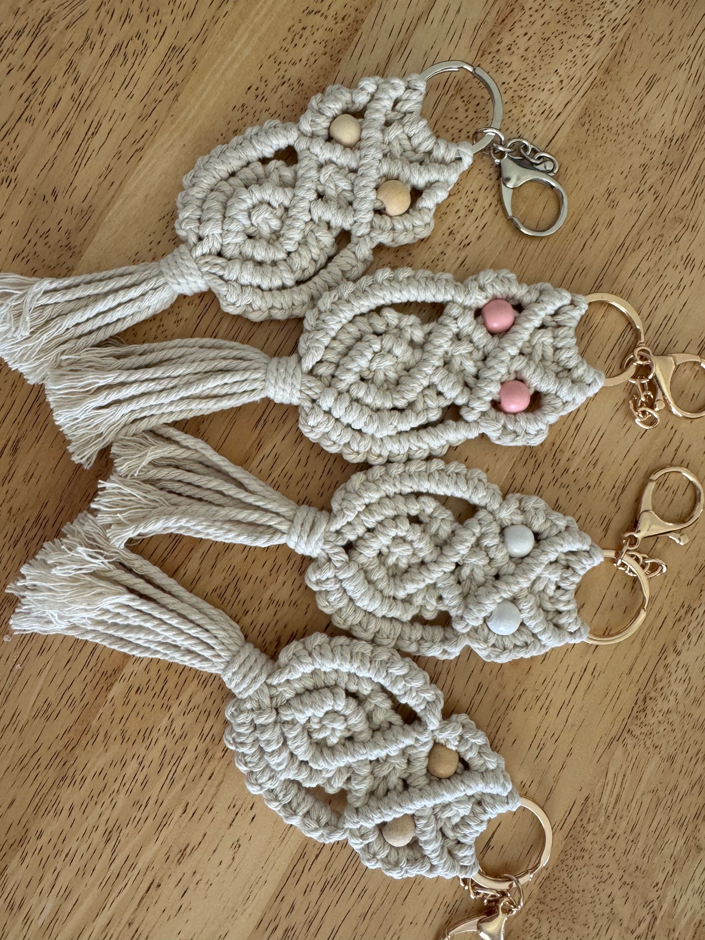 Macrame Owl key ring