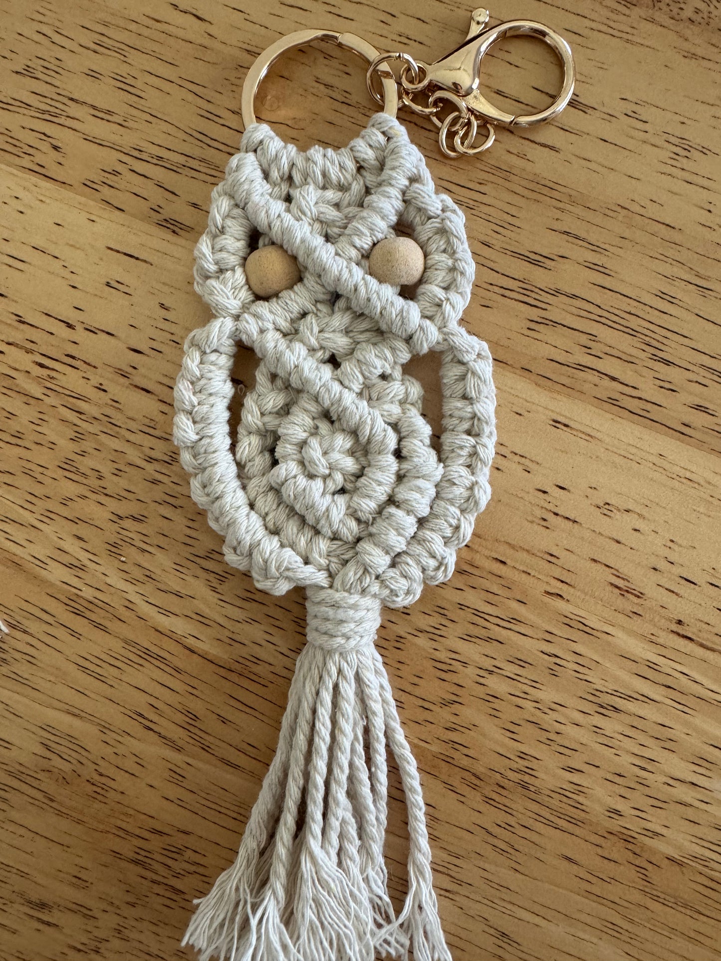 Macrame Owl key ring